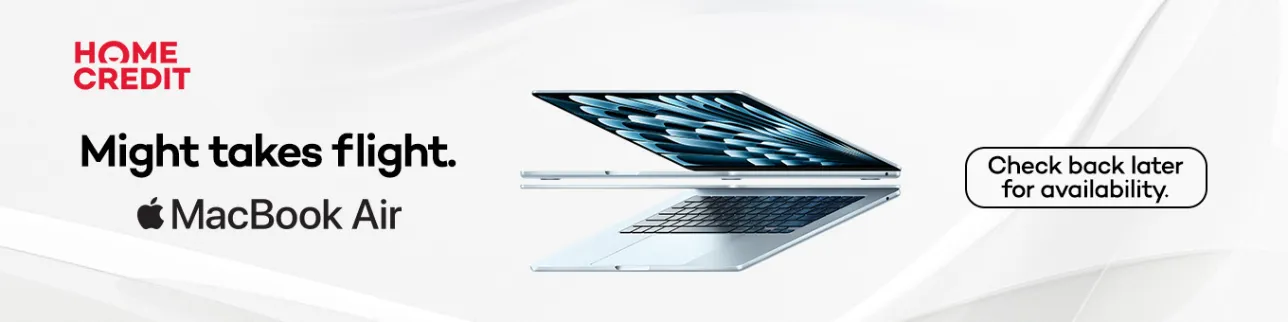 banner showing macbook air deals at shoppingmall