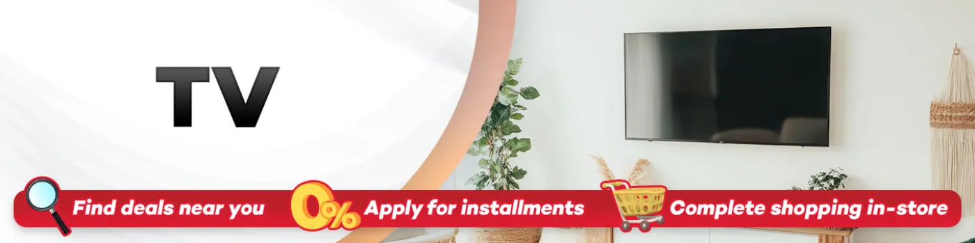 Banner showing TV category at shoppingmall.